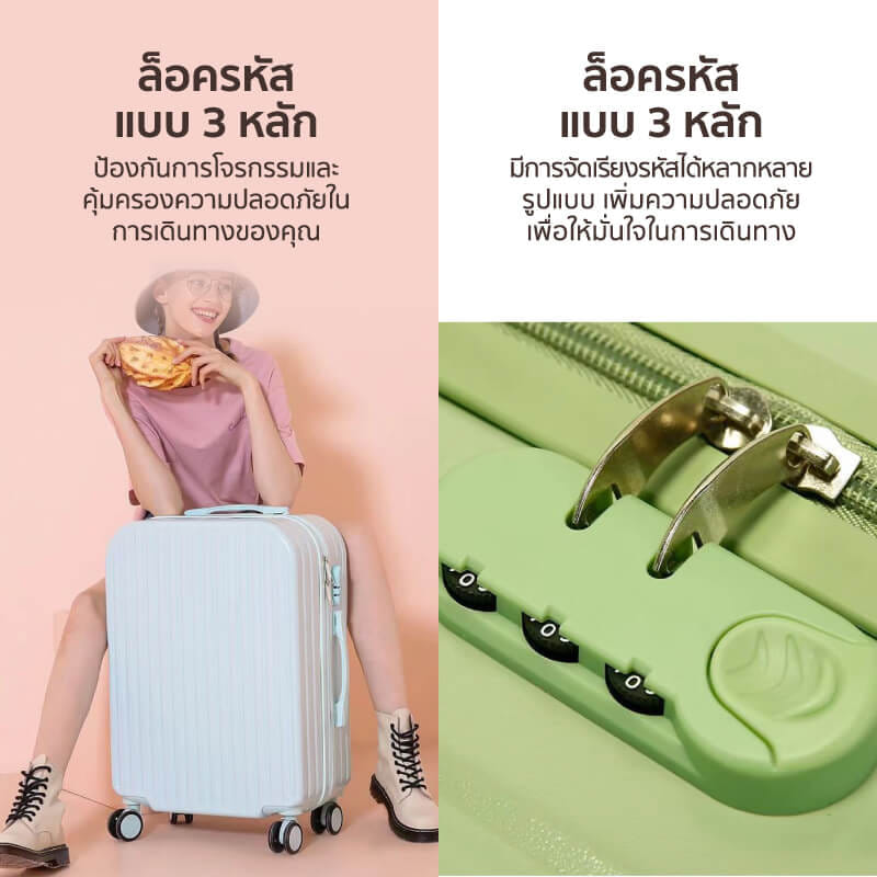 กระเป๋าเดินทาง 13นิ้ว + 20นิ้ว COCOGU SET รุ่น  516 สีฟ้า_5