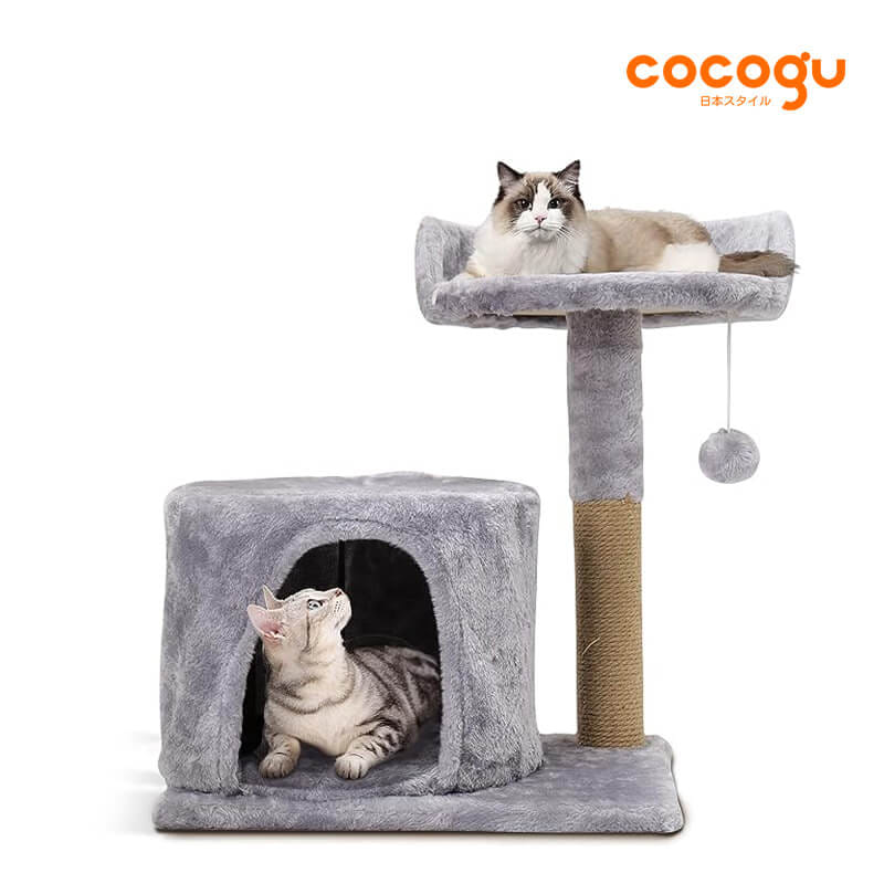 คอนโดแมวพร้อมที่ลับเล็บ COCOGU รุ่น MD01 สีเทา_4