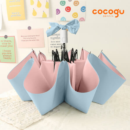 ร่มกันแดดฝน เปิด-ปิดอัตโนมัติ COCOGU UPF50+ สีฟ้า_1