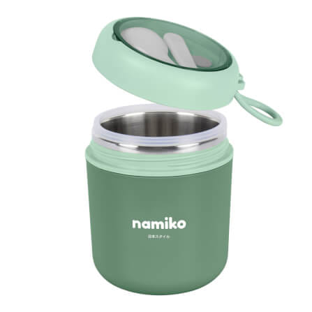 [HARAJUKU SETB] NAMIKO กระติกเก็บอุณภูมิ,กล่องอาหาร,ถ้วยซุปสเตนเลส FOOD GRADE - สีเขียว_4