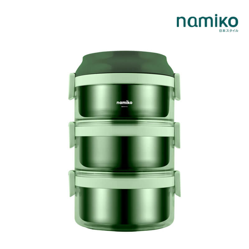 ปิ่นโต NAMIKO รุ่น #6586-2 3 ชั้น 2350 ML สีเขียว
