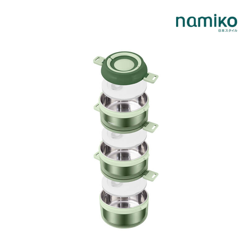 ปิ่นโต NAMIKO รุ่น #6586-2 3 ชั้น 2350 ML สีเขียว_1