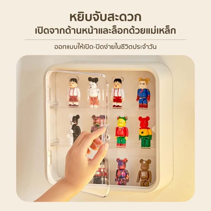 กล่องโชว์โมเดลติดผนัง COCOGU รุ่น 886 สีน้ำตาล_1