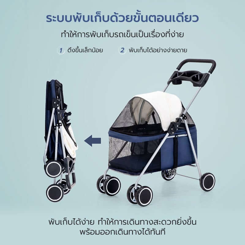รถเข็นสัตว์เลี้ยง COCOGU รุ่น DTC-807 สีดำ_2