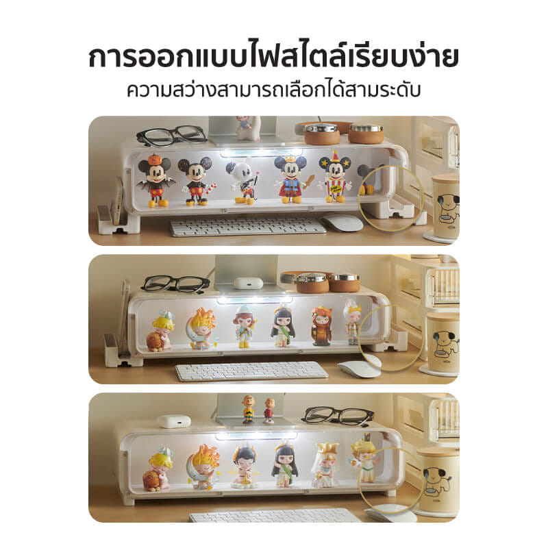 กล่องลิ้นชักโชว์โมเดล COCOGU รุ่น 922 มีไฟ สีขาว_3