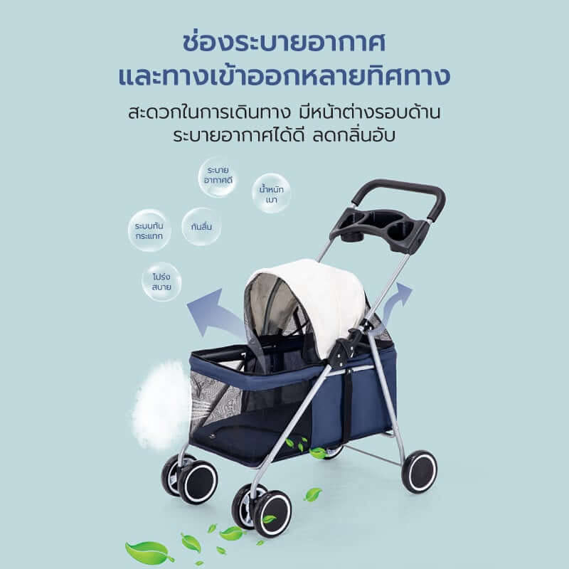 รถเข็นสัตว์เลี้ยง COCOGU รุ่น DTC-807 สีดำ_3