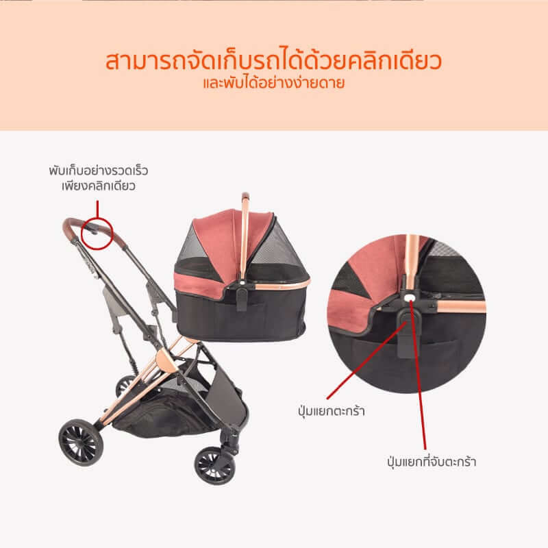 รถเข็นสัตว์เลี้ยง COCOGU รุ่น BC1-G สีดำ_4