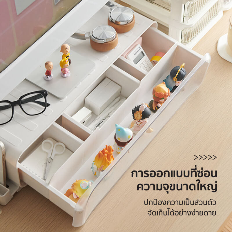กล่องลิ้นชักโชว์โมเดล COCOGU รุ่น 922 มีไฟ สีขาว_5