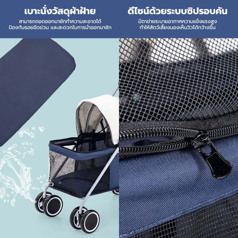 รถเข็นสัตว์เลี้ยง COCOGU รุ่น DTC-807 สีดำ_5
