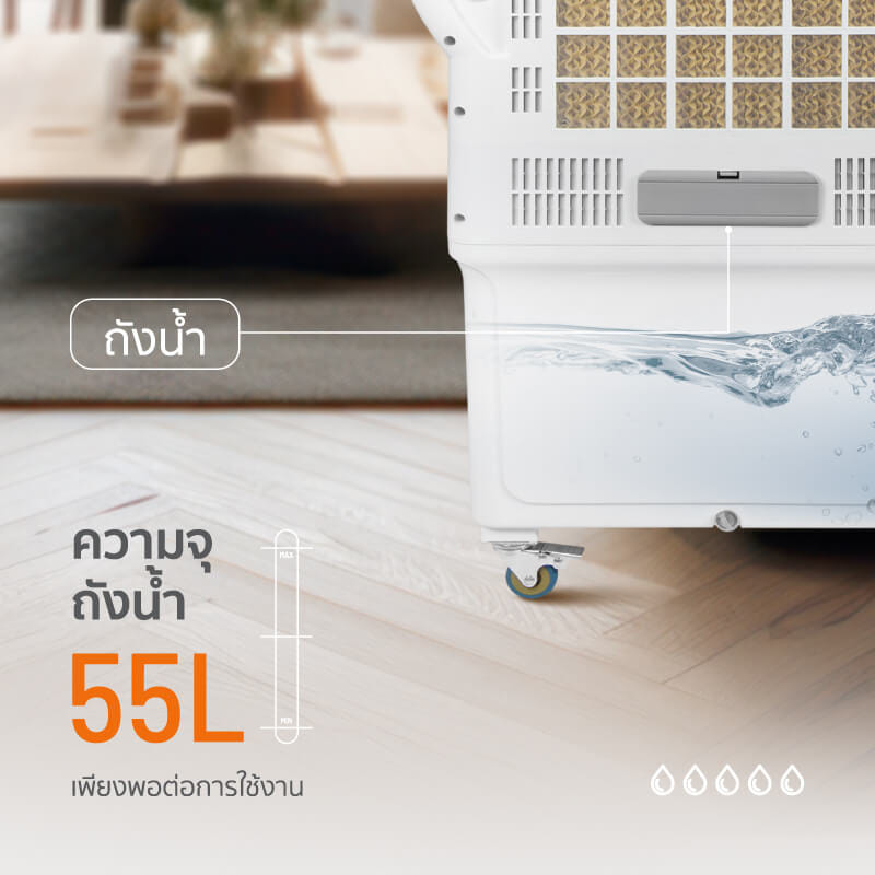 พัดลมไอเย็น SCE PLUS รุ่น MAX M 55L สีขาว