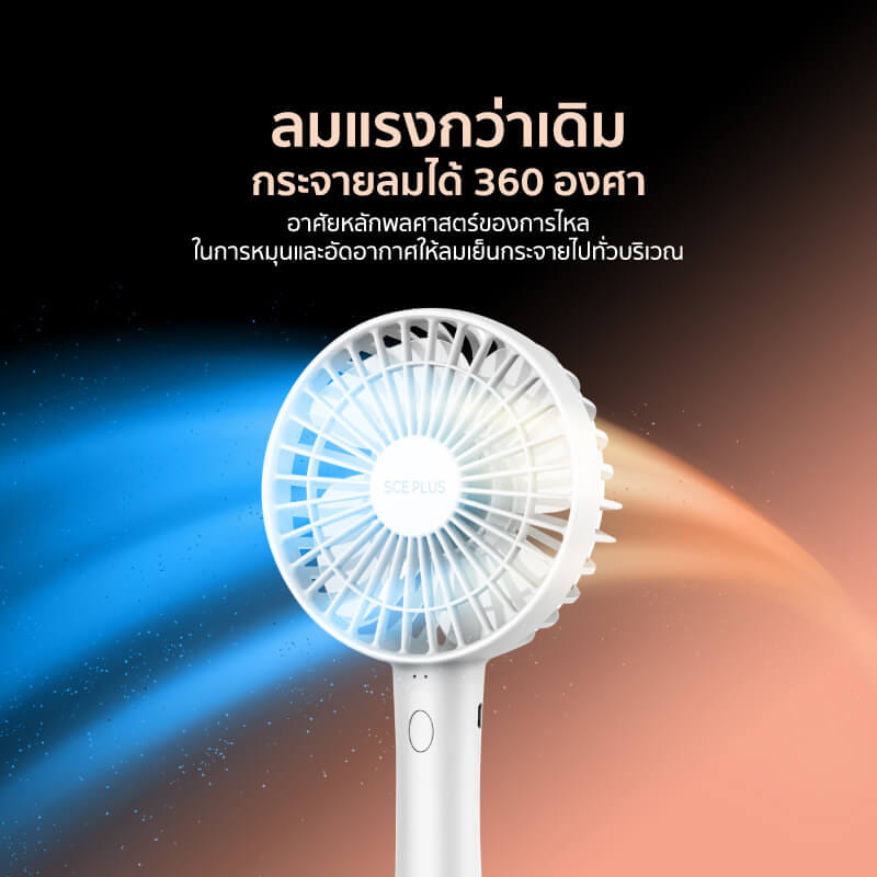 พัดลมพกพา SCE PLUS รุ่น HF-1 สีขาว_1