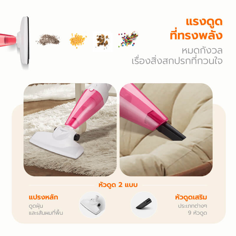 เครื่องดูดฝุ่นแบบด้าม SCE PLUS รุ่น XG1 สีเทา_3