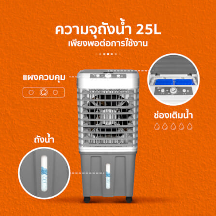 พัดลมไอเย็น SCE PLUS รุ่น M-X1 25L สีเทา_5