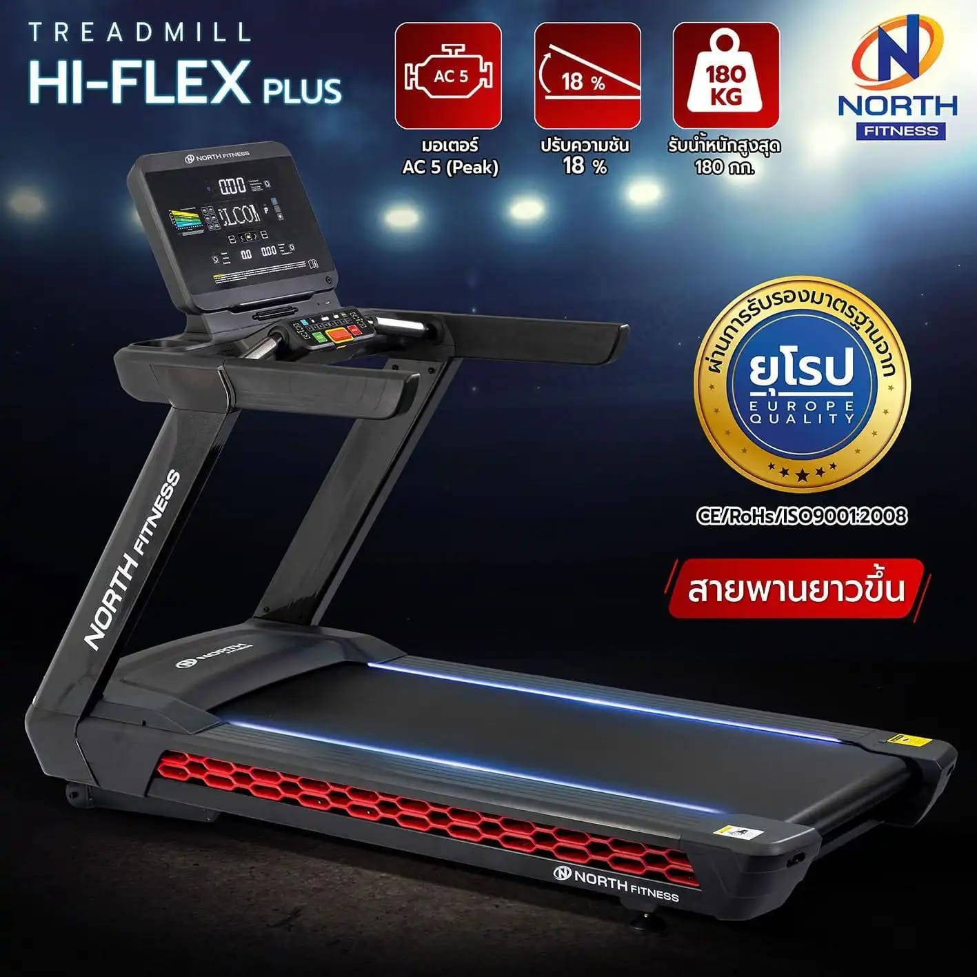 ลู่วิ่งไฟฟ้า NORTH FITNESS รุ่น HI-FLEX PLUS AC 7 HP_1