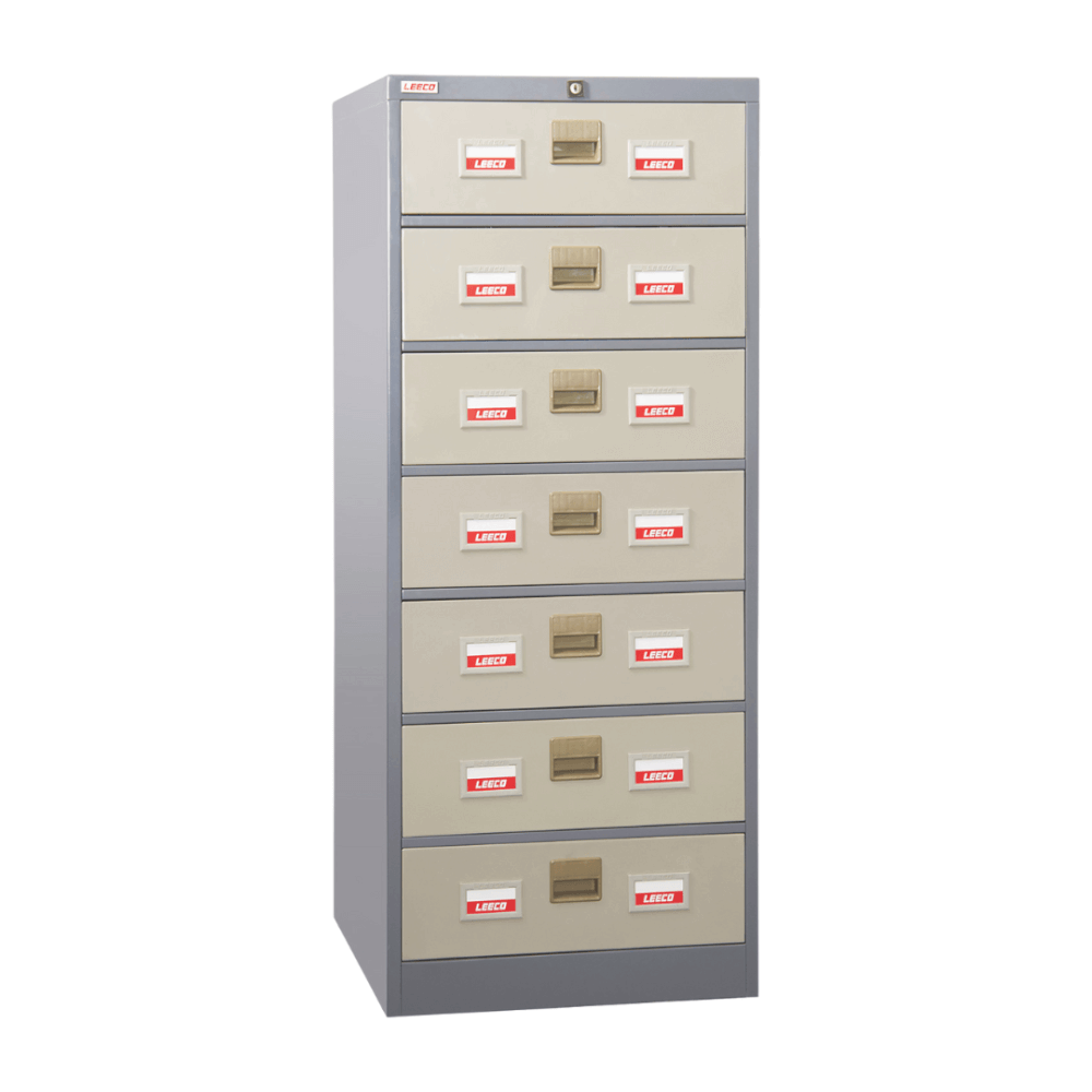 ตู้เก็บเอกสาร 7 ชั้น LEECO รุ่น CD-057 สีเทาสลับ ขนาด INDEX CARD หรือ พาสปอร์ต