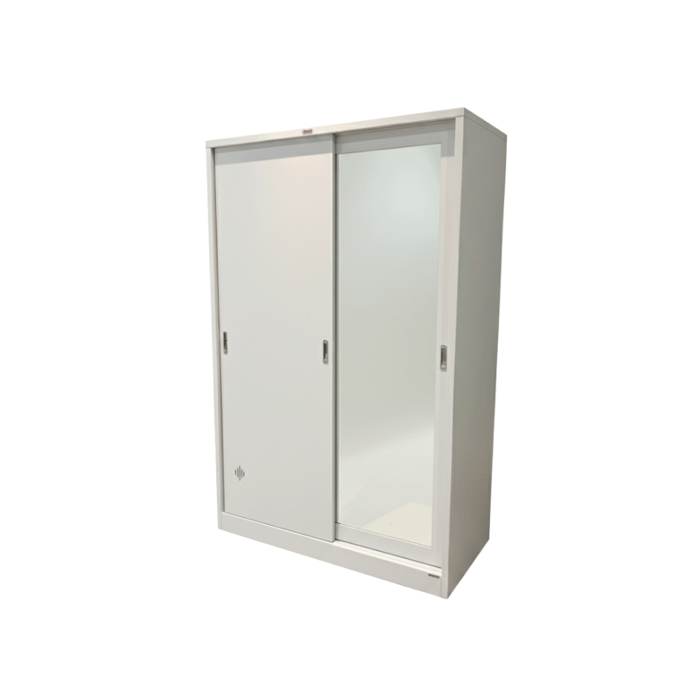 ตู้เสื้อผ้า บานเลื่อนกระจกเงา LEECO SWM-0604 สีขาว 4 ฟุต_0
