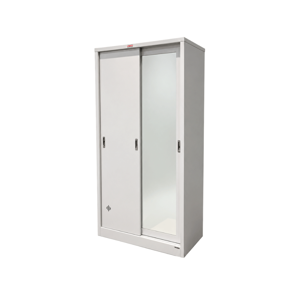 ตู้เสื้อผ้า บานเลื่อนกระจกเงา LEECO SWM-0603 สีขาว 3 ฟุต