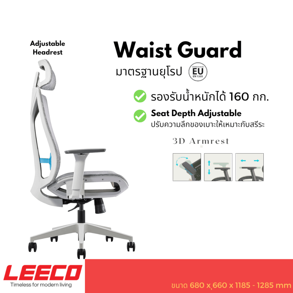 เก้าอี้สุขภาพ LEECO WAIST GUARD BLACK