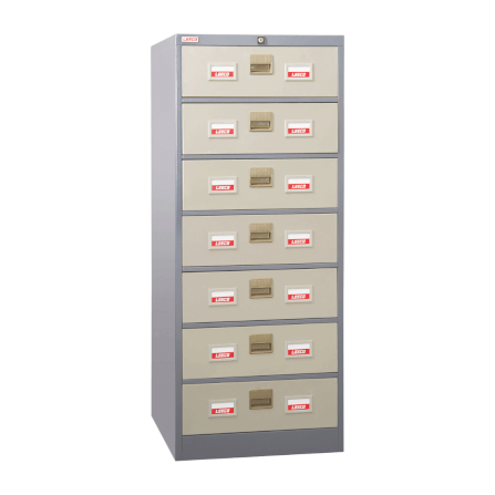ตู้เก็บเอกสาร 7 ชั้น LEECO รุ่น CD-057 สีเทาสลับ ขนาด INDEX CARD หรือ พาสปอร์ต_0