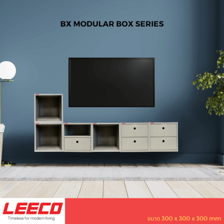ตู้โชว์ ตู้แขวน LEECO BX-NS สีเทา_5