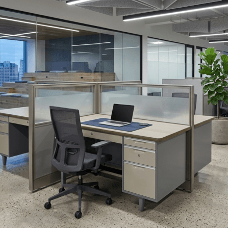 โต๊ะทำงานเหล็ก LEECO รุ่น DK-2648 4 ฟุต เทาสลับ_4