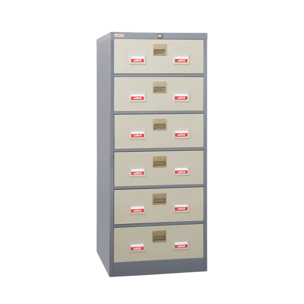 ตู้เก็บเอกสาร 6 ชั้น LEECO รุ่น CD-056 สีเทาสลับ ขนาด A5 หรือ OPD Card