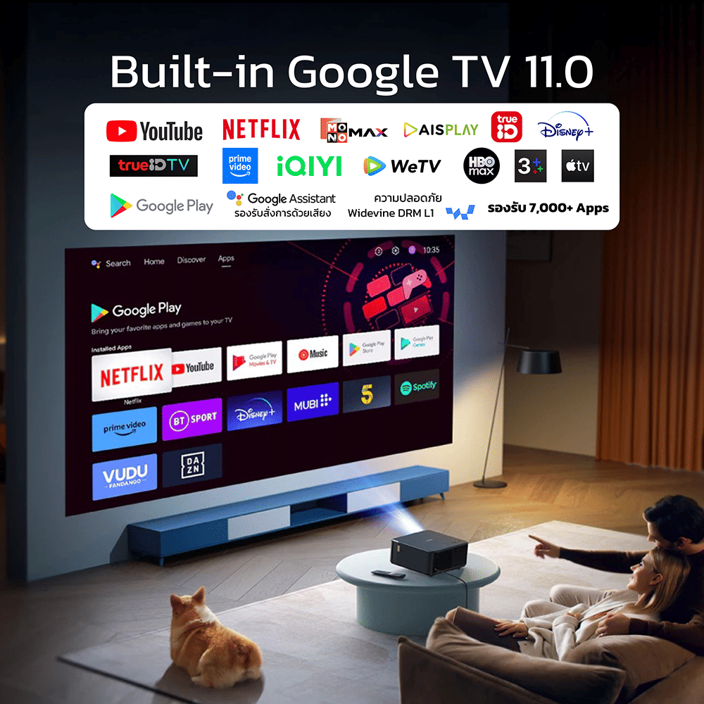โปรเจคเตอร์ YABER K2S GOOGLE TV รองรับภาพระดับ 4K พร้อมระบบ GOOGLE TV