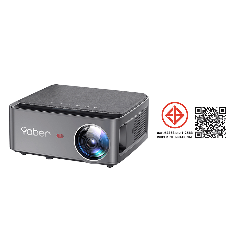 โปรเจคเตอร์ YABER V6 สีเทา คมชัด 1080P FHD ความสว่าง 450 ANSI LUMENS_7