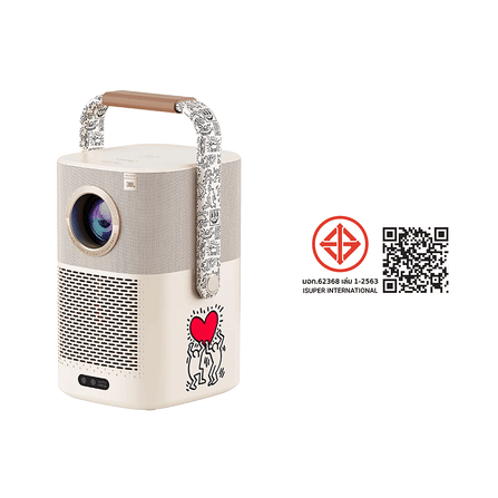 โปรเจคเตอร์ YABER T2 X KEITH สีครีม มีแบตเตอรี่ในตัว ความสว่าง 450 ANSI LUMENS_6