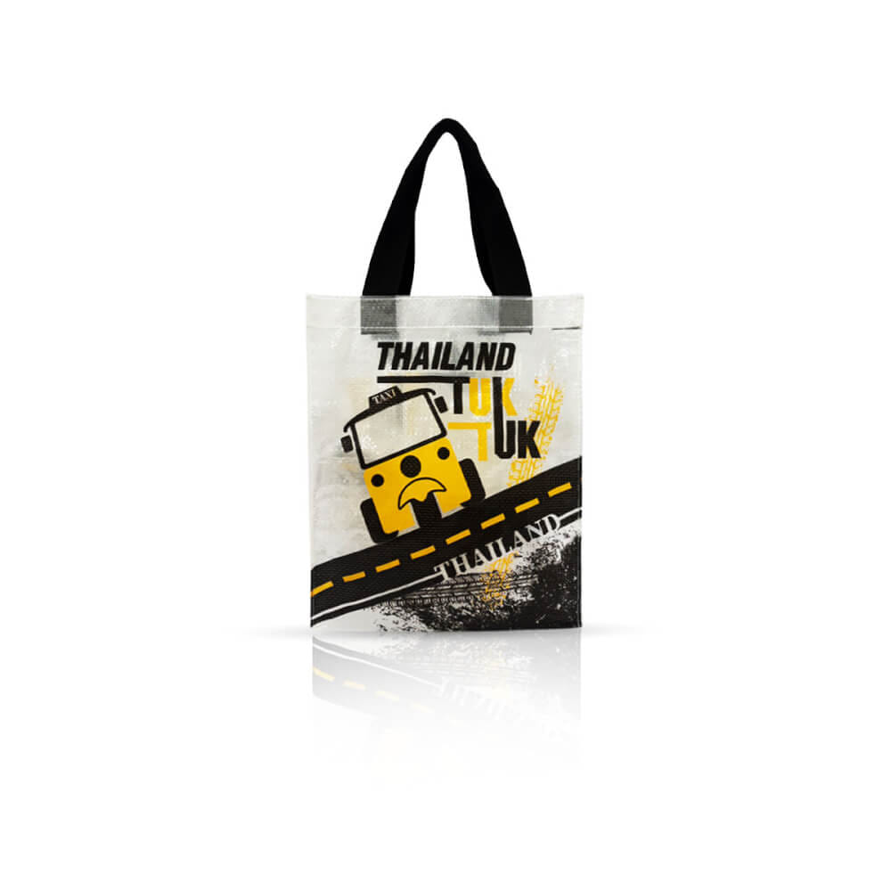 กระเป๋าอเนกประสงค์ VAVAZ รุ่น TOTE BAG ขนาด 25X10X32 ซม. ลายไทยแลนด์ ตุ๊กตุ๊ก สีเหลือง