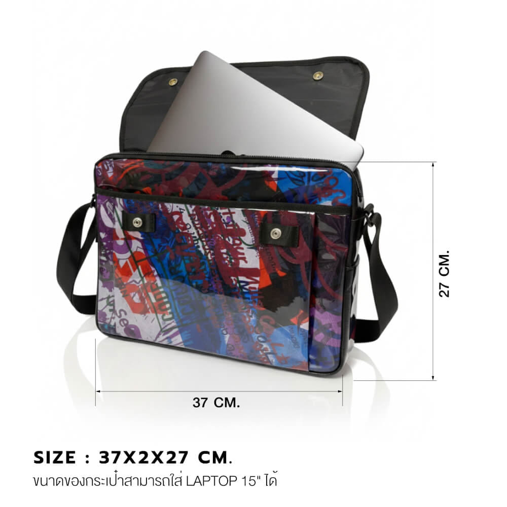 กระเป๋าสะพาย กันน้ำ VAVAZ รุ่น LAP TOP LONG-PIM ขนาด 37X2X17 ซม.(คอลเลคชั่นใหม่ 2026)_4