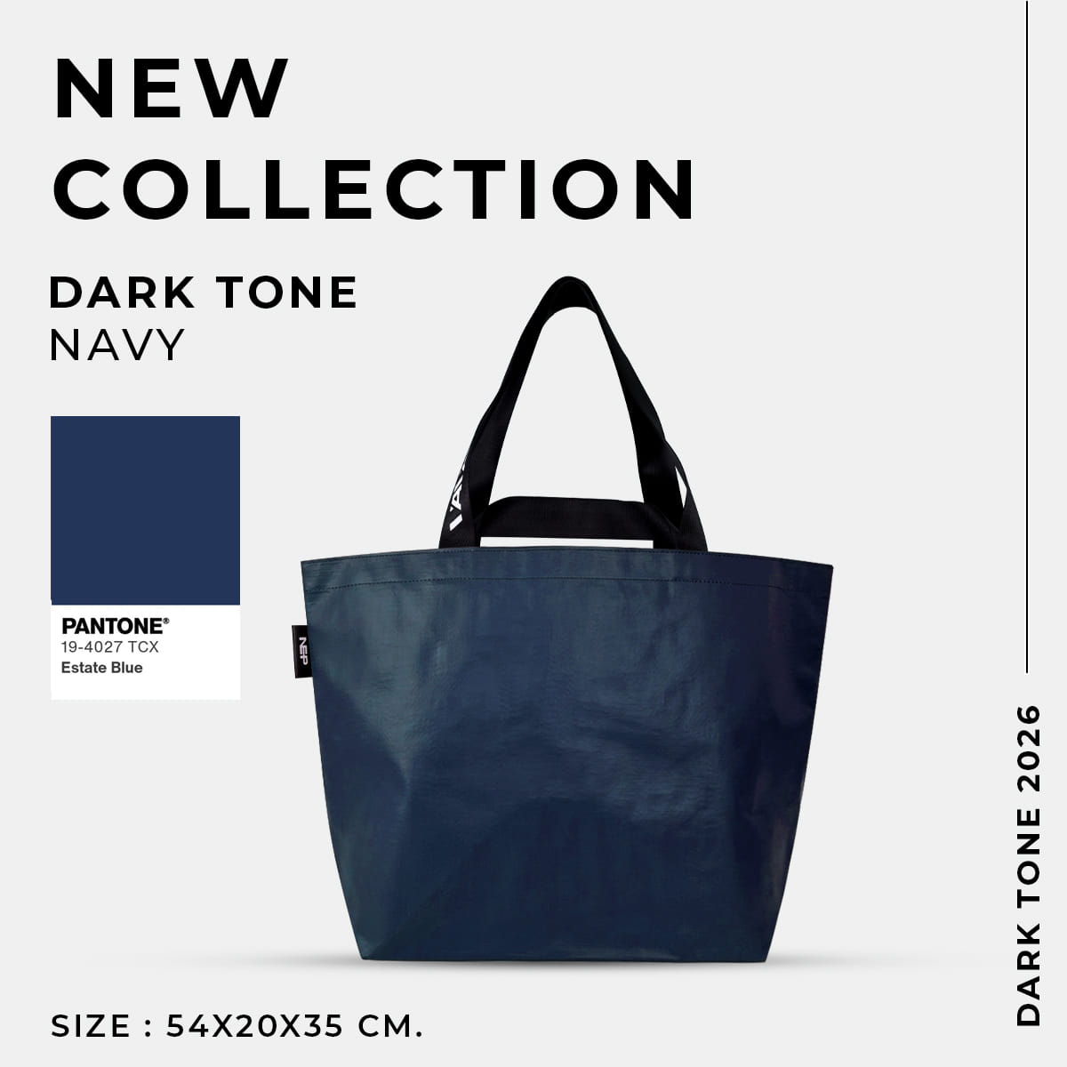 กระเป๋าช้อปปิ้ง VAVAZ รุ่น ดาร์กโทน ขนาด M สีกรมท่า