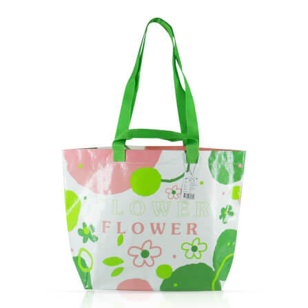 กระเป๋าช้อปปิ้ง VAVAZ รุ่น FLOWER สีชมพู-เขียว_0