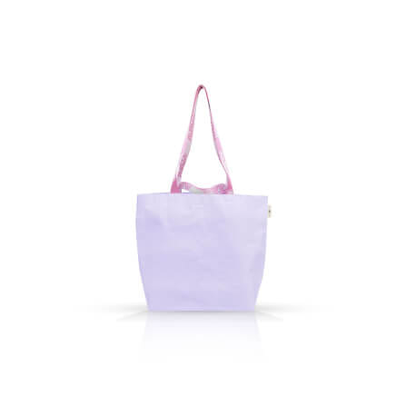กระเป๋าช้อปปิ้ง VAVAZ รุ่น พาสเทลใบใหญ่ สีม่วง_1