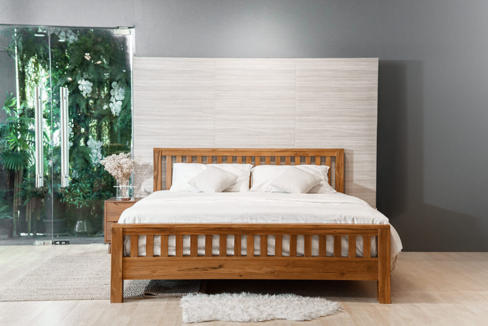 เตียงนอนไม้สัก 6 ฟุต SIGNATURE ONCE รุ่น SO - 009 สีทีค