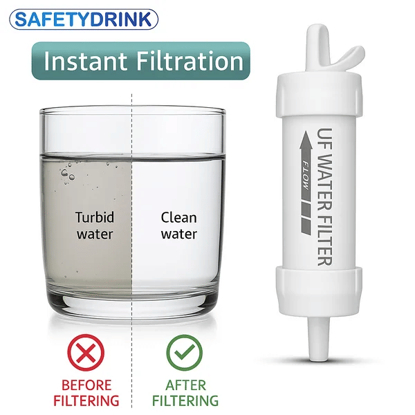หลอดกรองน้ำพกพา SAFETY DRINK ขนาดเล็ก ระบบกรอง UF