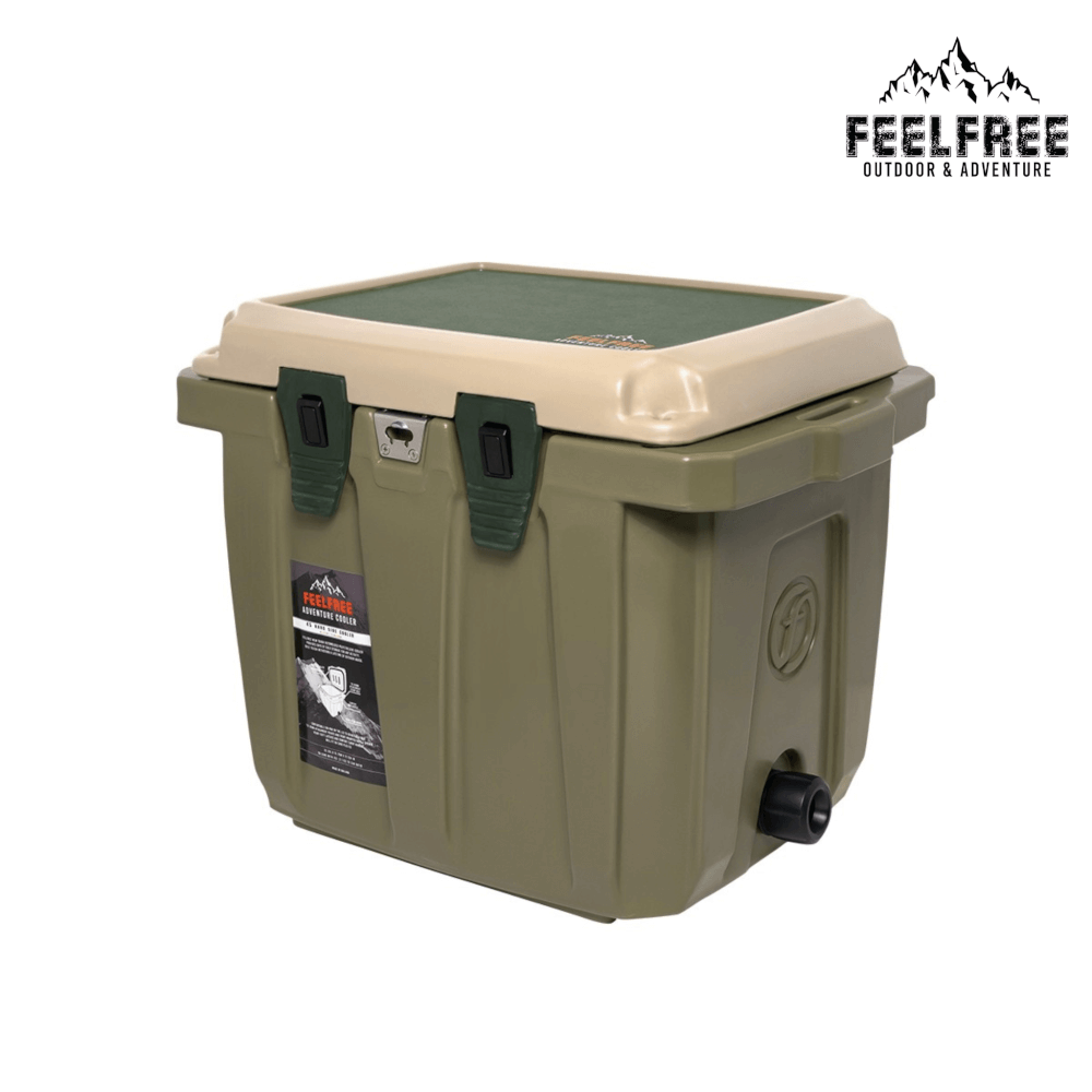 ถังน้ำแข็งเกรดพรีเมี่ยม FEELFREE ขนาด 45 ลิตร สี เขียว/แทน_0