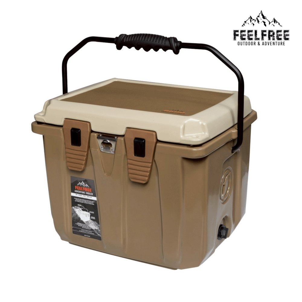 ถังน้ำแข็งเกรดพรีเมี่ยม FEELFREE ขนาด 25 ลิตร สี น้ำตาล/แทน