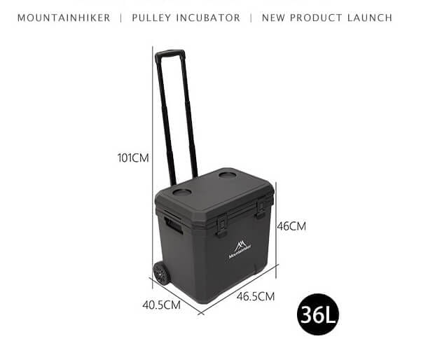 ถังแช่อเนกประสงค์ แบบมีล้อเลื่อน MOUNTAINHIKER 38 ลิตร สีดำ