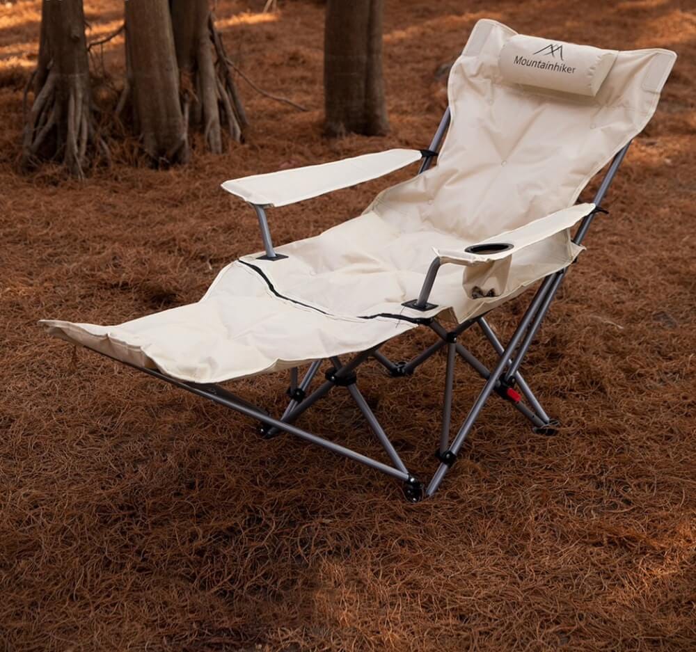 เก้าอี้สปริงปรับระดับ MOUNTAINHIKER รุ่น SPRING VELVET CHAIR 142X84X89 ซม.สีครีม