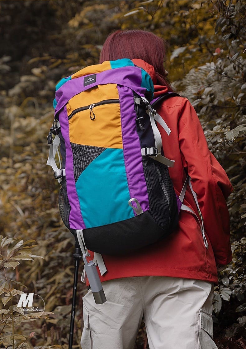 กระเป๋าเดินป่ากลางแจ้ง 35L  MOUNTAINHIKER สีม่วงฟ้า