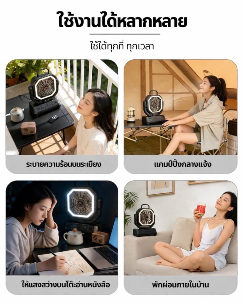 พัดลมพกพา MOUNTAINHIKER ไซเบอร์ตรอน,แบตเตอรี่ 20000 MAH,สีส้ม