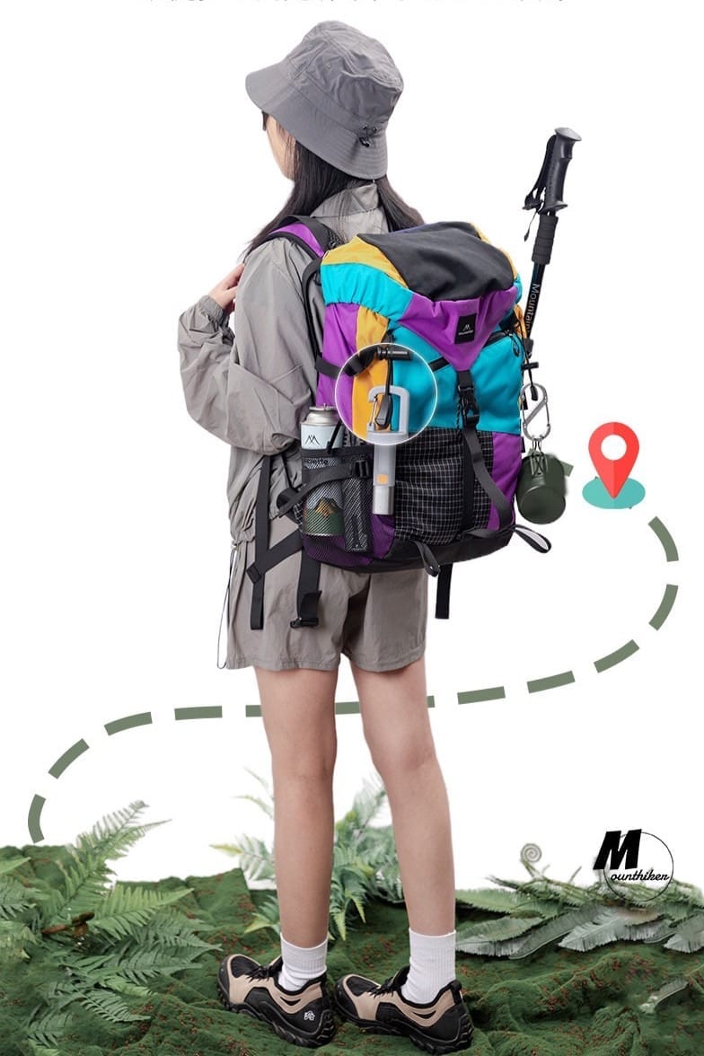 กระเป๋าเดินป่ากลางแจ้ง 35L  MOUNTAINHIKER สีม่วงฟ้า