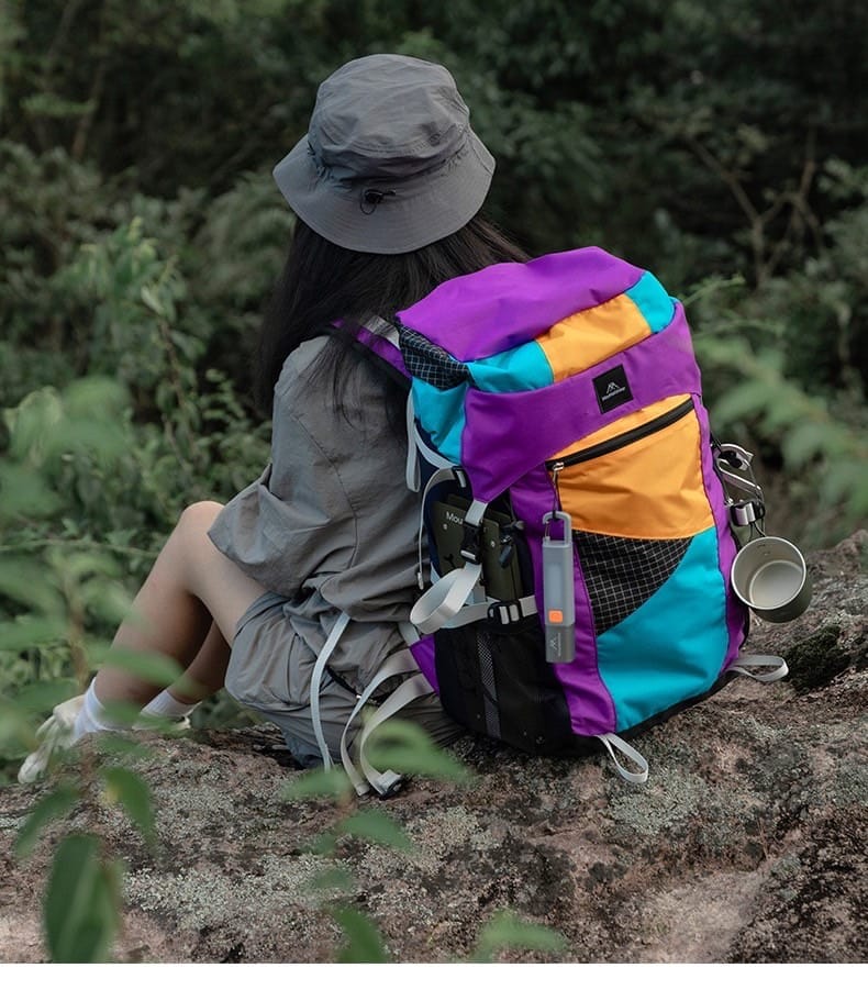 กระเป๋าเดินป่ากลางแจ้ง 35L  MOUNTAINHIKER สีม่วงฟ้า