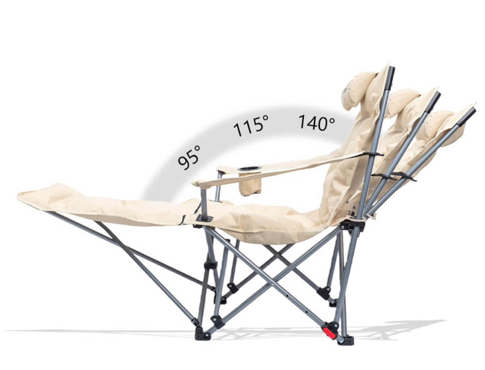 เก้าอี้สปริงปรับระดับ MOUNTAINHIKER รุ่น SPRING VELVET CHAIR 142X84X89 ซม.สีครีม