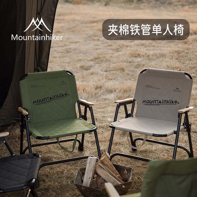 เก้าอี้พับ MOUNTAINHIKER COTTON FILLED SINGLE สีดำ