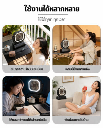 พัดลมพกพา MOUNTAINHIKER ไซเบอร์ตรอน,แบตเตอรี่ 20000 MAH,สีส้ม_2