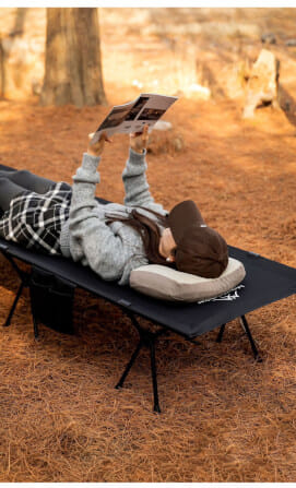 เตียงสนามพับได้ MOUNTAINHIKER 90 × 65 × 38 ซม. สีดำ_5