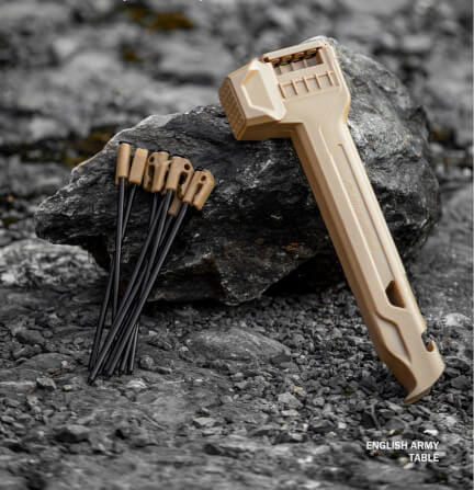 ค้อนและ สมอบกเต็นท์ MOUNTAINHIKER 2IN1 สีกากี_9