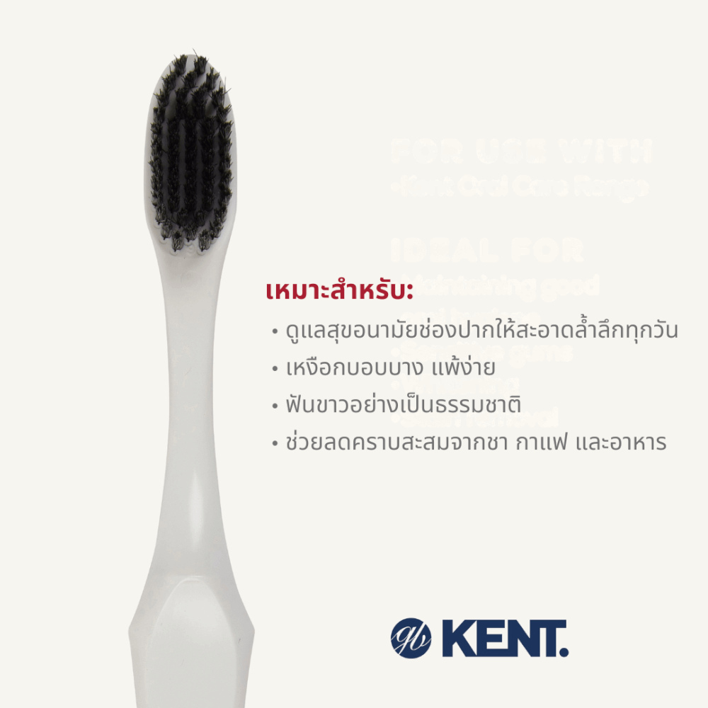 แปรงสีฟันขนนุ่มพิเศษ KENT SMILE ผสานซิลเวอร์และชาร์โคล สีขาว